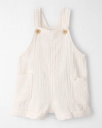Baby Gauze Sleeveless Shortall White