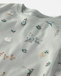 Kids 2-Piece Organic Cotton Pyjamas 12 Days of Christmas Print