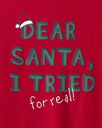 Boys Christmas Santa Long-Sleeve Graphic Tee - Red