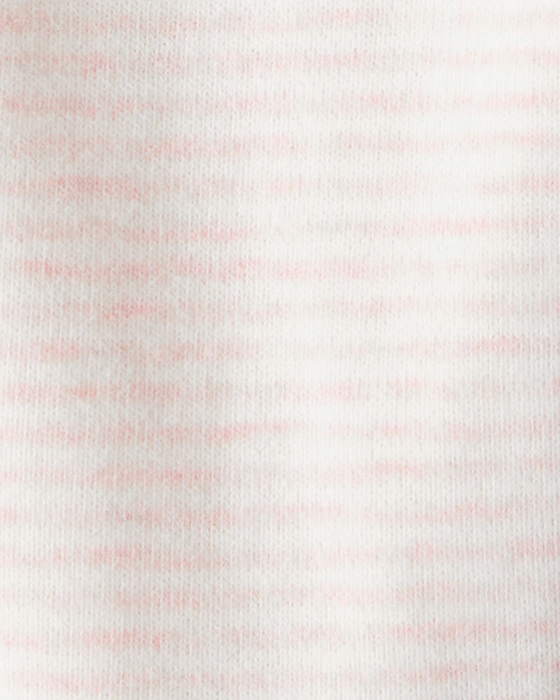 Baby Girl Flutter-Waist Striped Pants - Pink/Cream