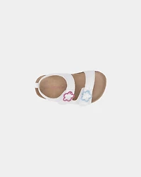 Toddler Girl Flower Sandals - White