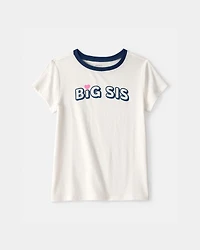 Girls Big Sis Graphic Tee - Cream