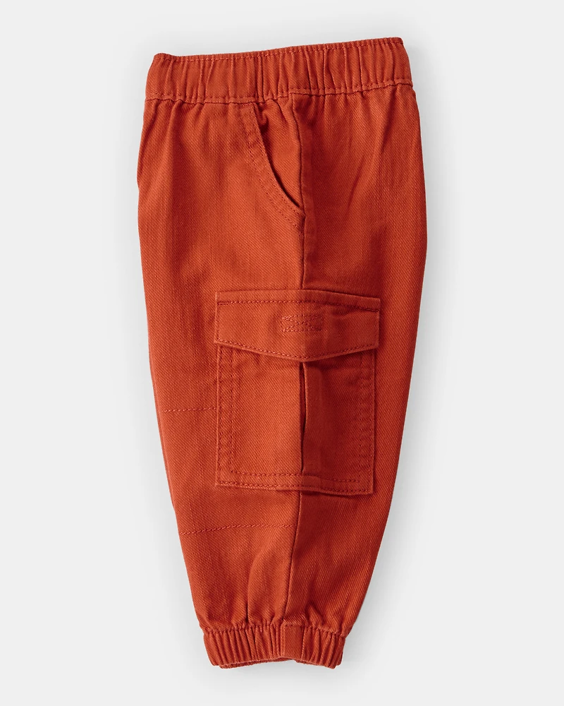 Baby Boy Cotton Fashion Cargo Pants - Red