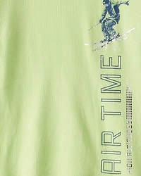 Boys Skiing Long-Sleeve Graphic Tee - Green
