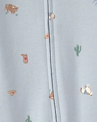 Baby Western 100% Cotton 2-Way Zip Sleeper - Blue