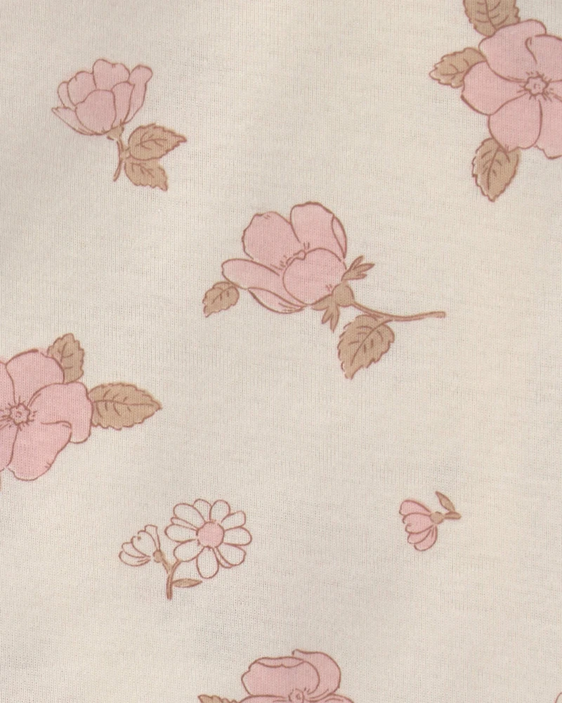 Baby Girl 3-Piece Floral Long-Sleeve Top & Pant Set - Cream