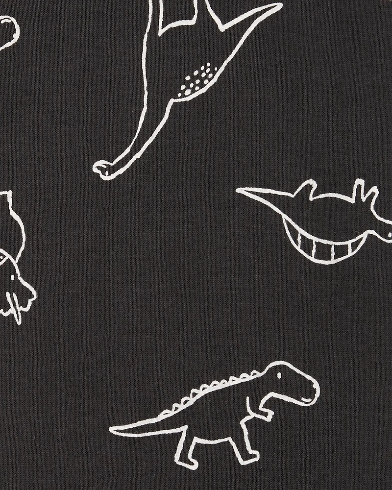 Baby Boy 5-Pack Striped Dinosaur Short-Sleeve Bodysuits