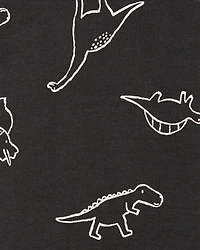 Baby Boy 5-Pack Striped Dinosaur Short-Sleeve Bodysuits