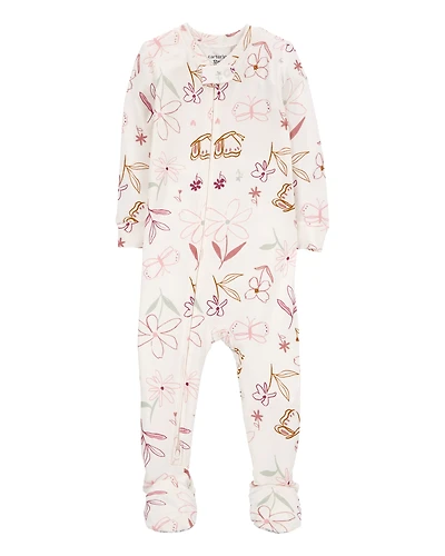 Toddler Girl Floral 1-Piece PurelySoft Footie Pyjamas