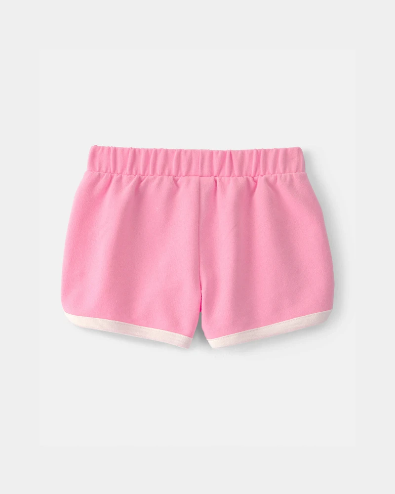 Toddler Girl French Terry Athletic Shorts - Pink