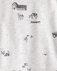 Baby Boy 4-Pack Sheep Print Long-Sleeve Multipack Bodysuits - White