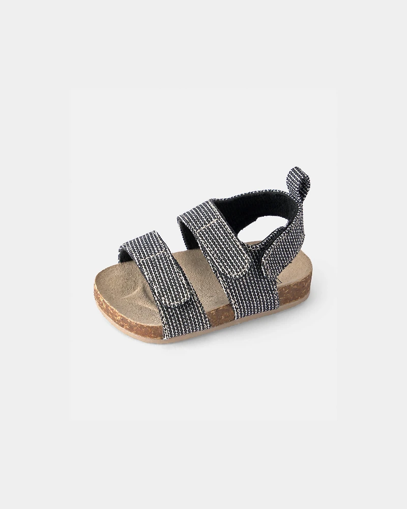 Baby Boy Striped Sandals - Black