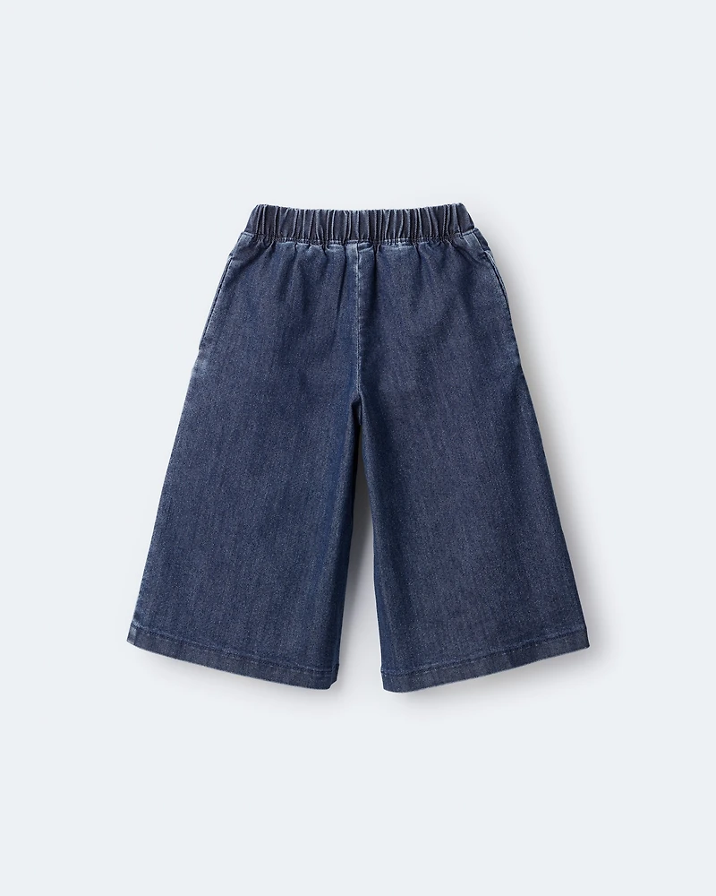 Toddler Girl Urban Wide Leg Denim Pant - Blue