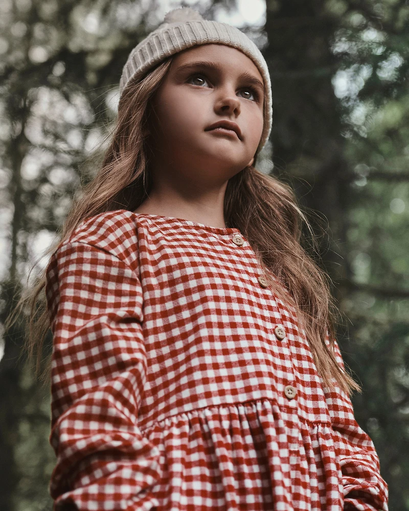 Girls Organic Cotton Flannel Dress