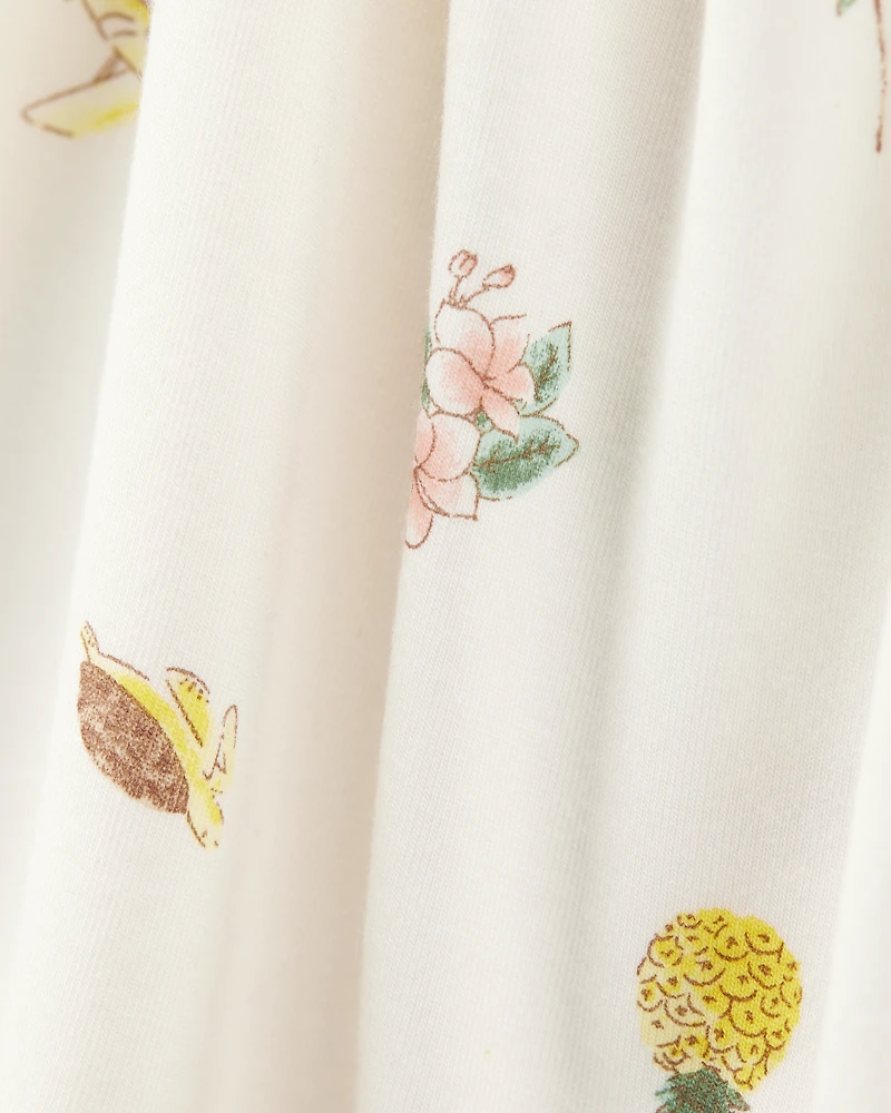 Baby Girl 2-Piece Tropical Print PurelySoft Outfit Set - Ivory