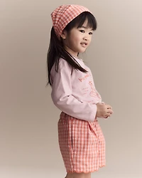 Toddler Girl Gingham Bandana Hair Scarf - Orange