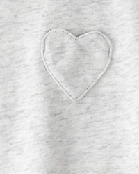 Toddler Girl Heart Pocket Top - Grey
