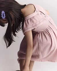 Toddler Girl Ruffle Collar Dress - Light Pink