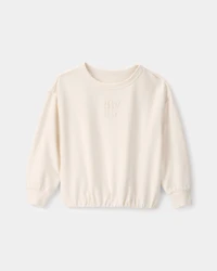 Toddler Girl 'Ready Set Play' French Terry Pullover Sweatshirt - Ivory