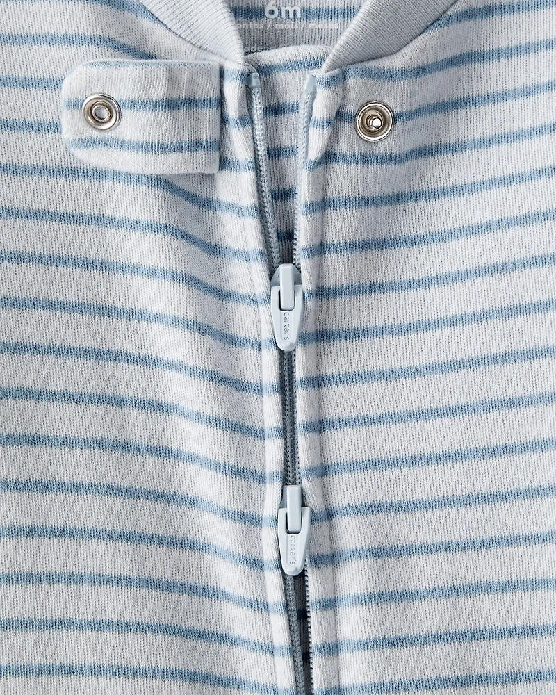 Baby Boy Walrus 100% Cotton Long-Sleeve Snug Fit Sleeper- Blue