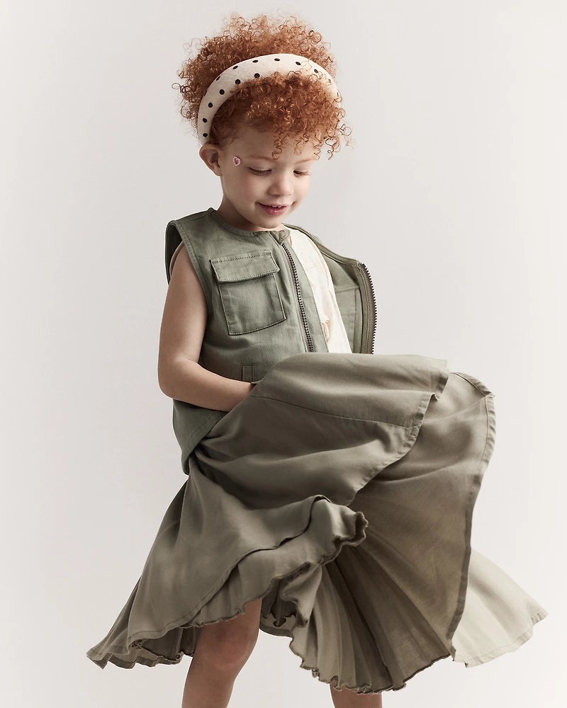 Toddler Zip-Up Vest - Olive