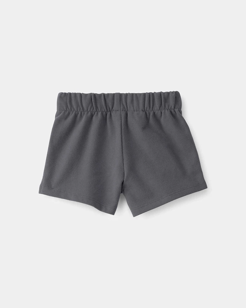 Baby Girl French Terry Shorts - Grey