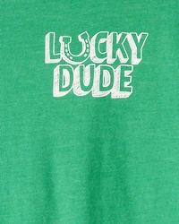 Boys Lucky Dude Long-Sleeve Graphic Tee - Green