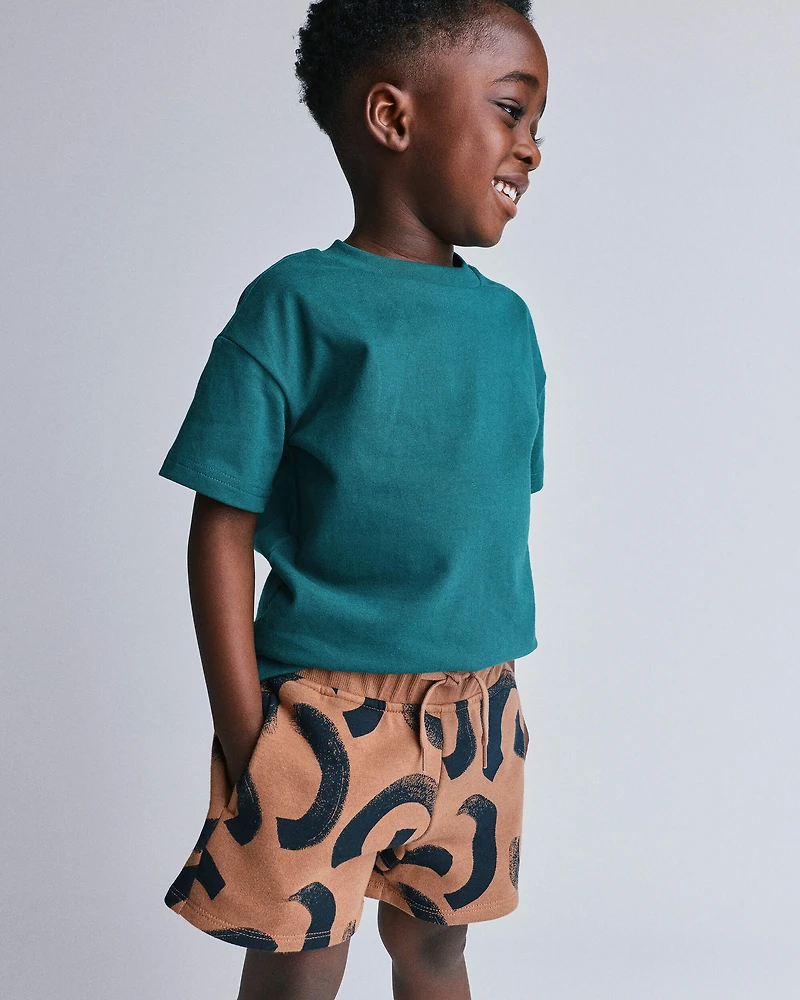 Toddler City Park™ Short Abstract Print - Brown
