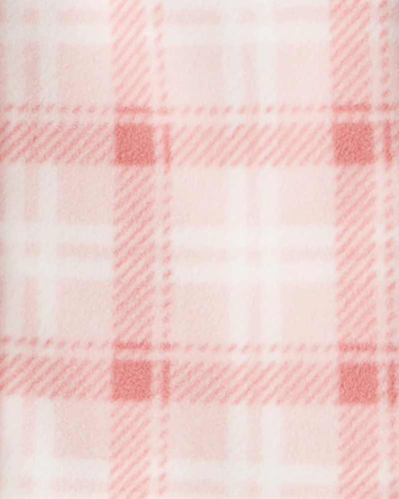 Girls 2-Piece Plaid Long-Sleeve Tee & Pant Set - Pink