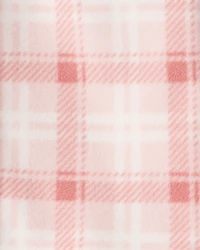 Girls 2-Piece Plaid Long-Sleeve Tee & Pant Set - Pink