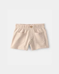 Toddler Girl 2-Piece Floral Top & Short Set - Cream/Tan