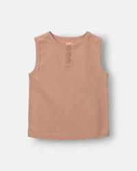 Toddler Boy Henley Tank - Tan