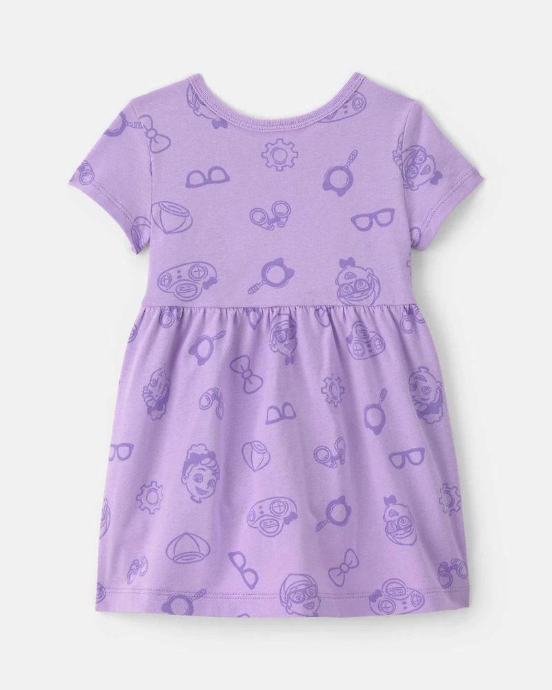 Baby Girl Blippi Short-Sleeve Dress – Lavender
