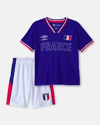 Kids 2-Piece Umbro France Soccer Jersey & Short Set - Blue/Red/White