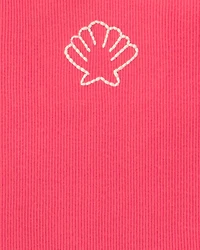 Baby Girl Shell Ribbed Tank Top - Orange