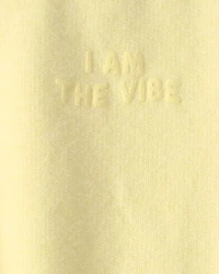 Baby Girl 'I Am The Vibe' French Terry Pullover Sweatshirt - Yellow