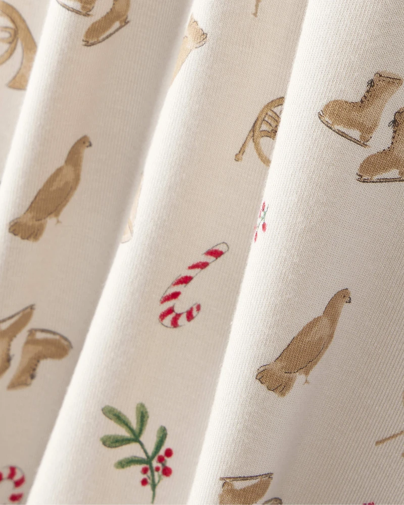 Baby Holiday Print PurelySoft Long-Sleeve Snug Fit 1-Piece pyjamas - White