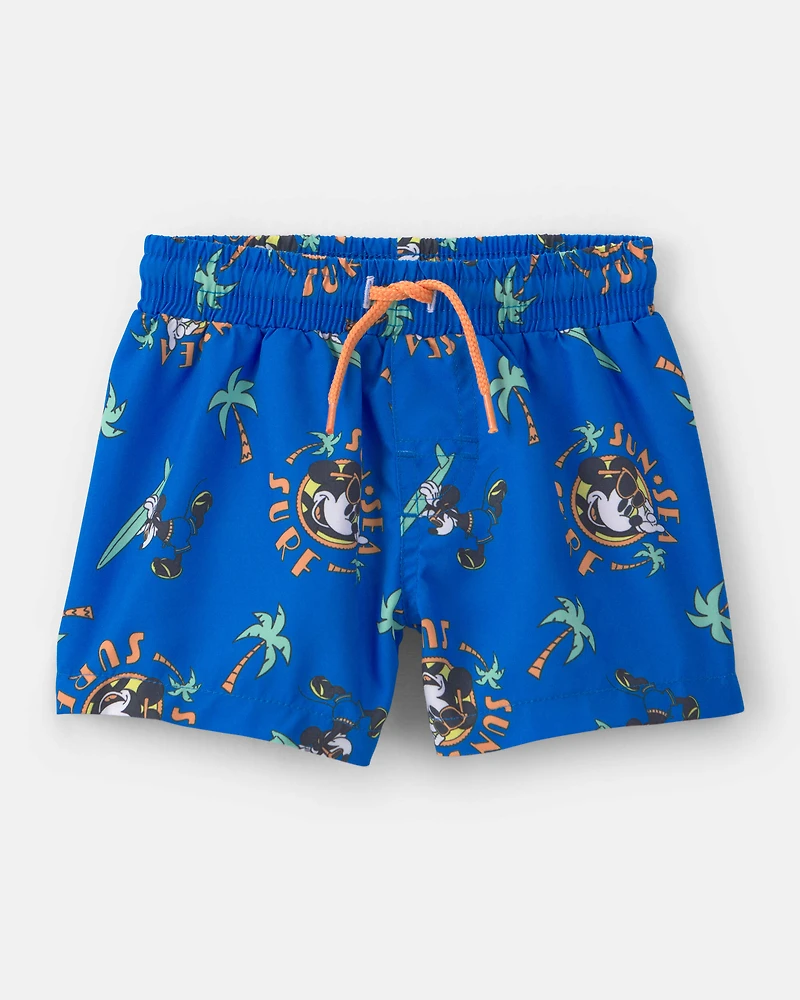 Baby Boy 2-Piece Disney© Mickey Mouse Long-Sleeve Rashguard Swimsuit Set - Blue/White