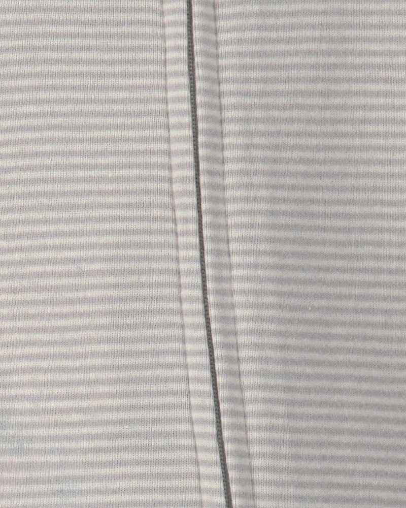 Baby 2-Pack Elephant Striped 100% Cotton 2-Way Zip Sleepers - Grey