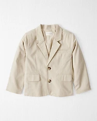 Toddler Linen Suit Jacket Made With Organic Cotton - Khaki