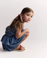 Toddler Girl Smocked Tiered Skirt Chambray