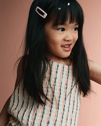 Toddler Girl Smocked Top Stripes - Cream