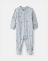 Baby Western 100% Cotton 2-Way Zip Sleeper - Blue