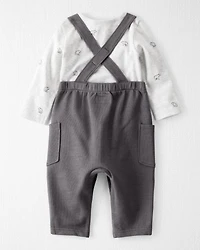Baby 2-Piece Organic Cotton Overall Set Bear Print