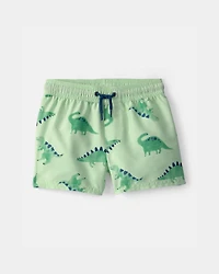 Toddler Boy Dinosaur Swim Trunks - Green