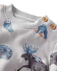 Baby Boy Midnight Forest Print Fleece Set Made with Organic Cotton