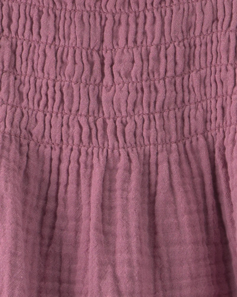 Toddler Girl Organic Cotton Smocked Gauze Dress