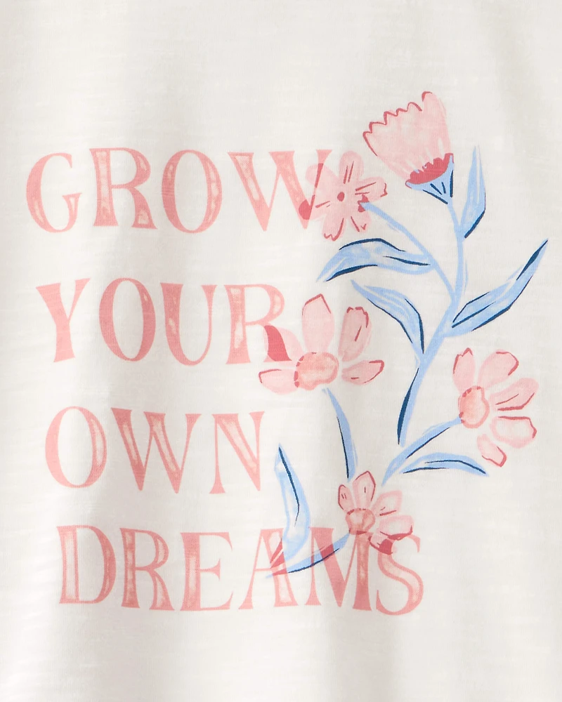 Girls 2-Piece Grown Your Own Dreams Floral Loose Fit Pyjamas