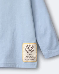 Toddler Pizza Long-Sleeve Relaxed Tee - Blue