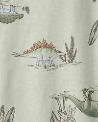 Baby Boy 2-Pack Dinosaur Print PurelySoft Long-Sleeve Multipack Bodysuits - Green